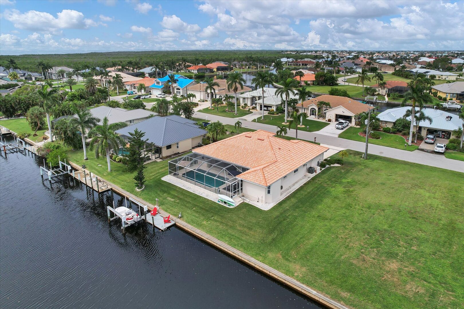 Canal front property in Punta Gorda Isles with dock and water frontage