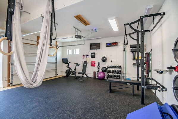 Fitness Area Located in Garage