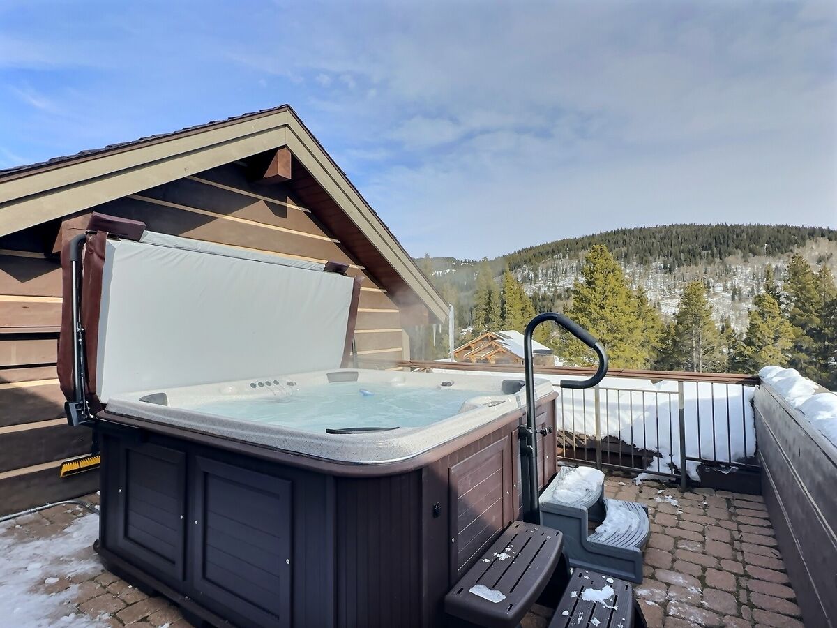 Rooftop hot tub is perfect to relax in after a day on the slopes