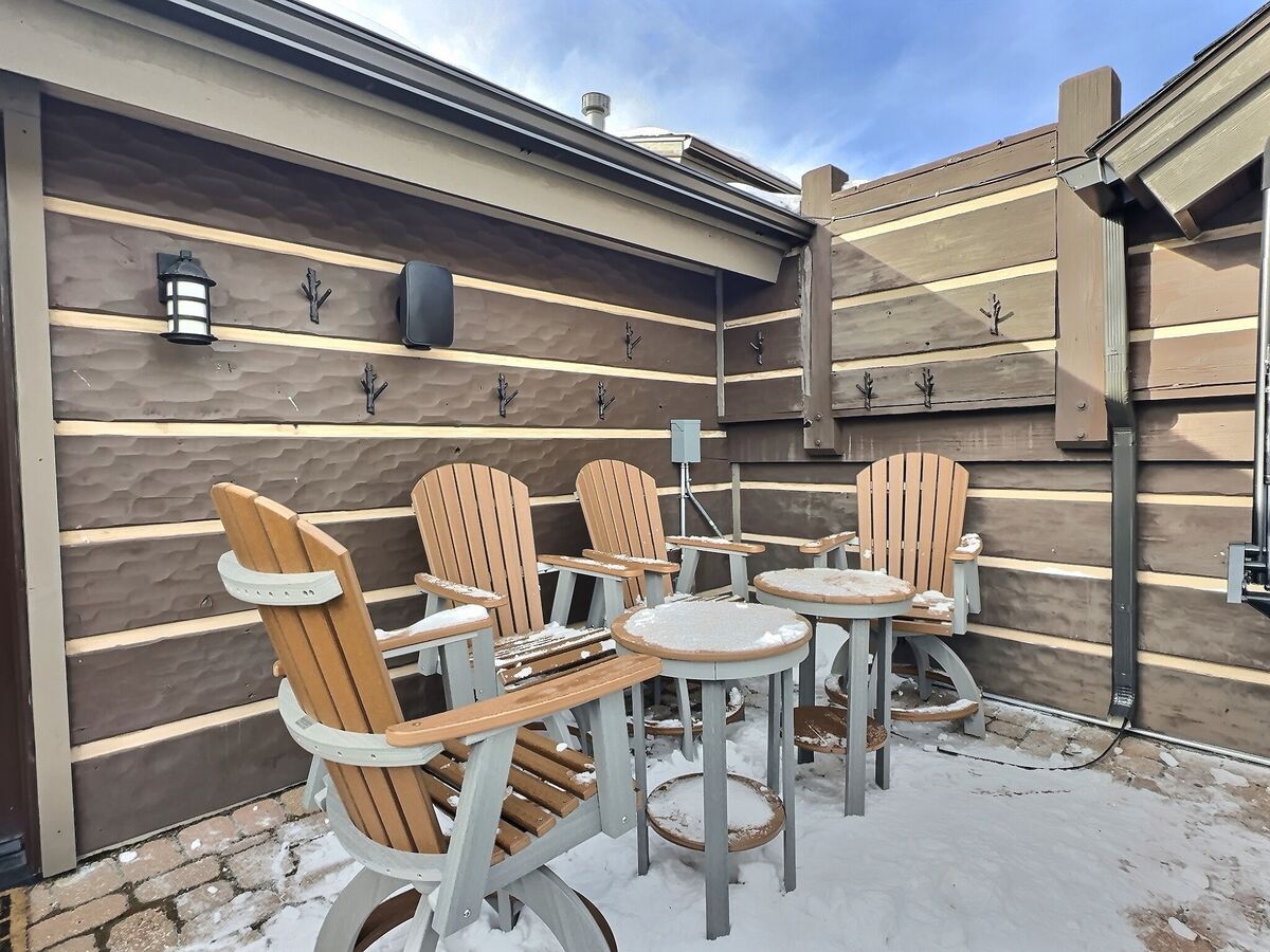 Rooftop deck seating allows you to take in the colorado sun and mountain views