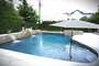 Pool w/baja shelf & umbrella for your toddlers, inground jacuzzi and waterfalls
