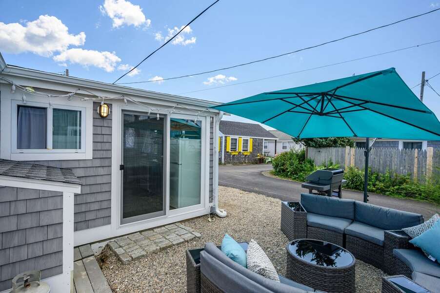 Large outdoor seating area- 217 Old Wharf Road #1A Dennis Port Cape Cod - Grey Pearl-NEVR