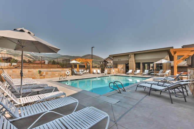 Luxury amenities - clubhouse with heated pool, hot tub and fitness center