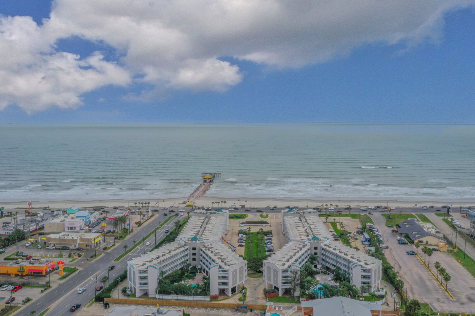 The Casa Del Mar located directly across from Galveston's Babe's Beach!