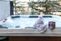 Enjoy the hot tub with your favorite refreshment at your property
