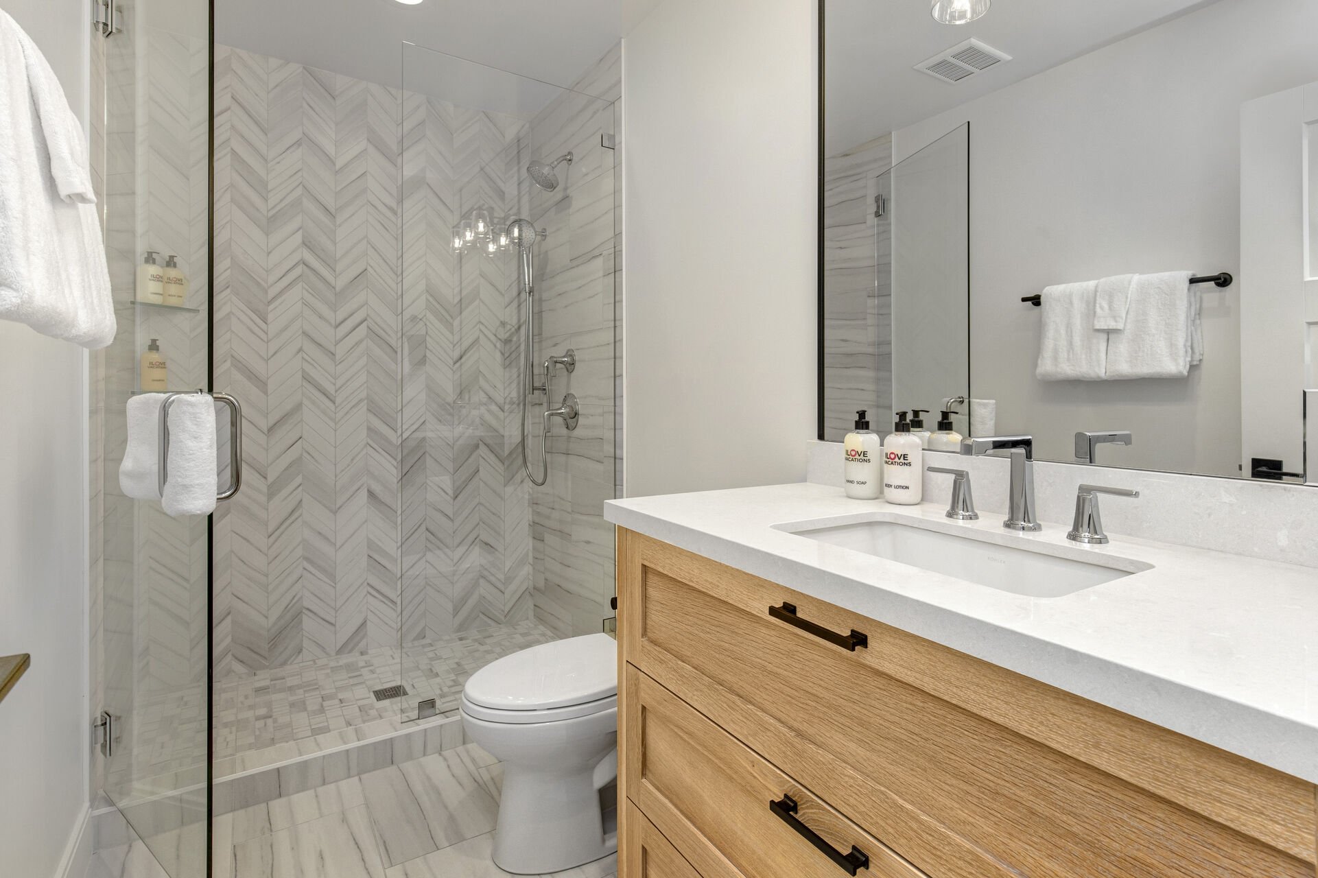 Master Bathroom with Tiled Shower Enclosure