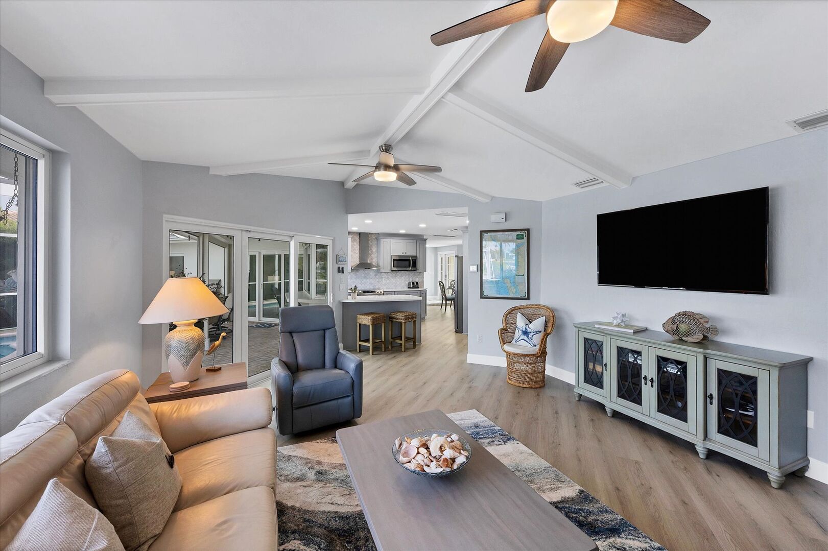Family room with ample seating and 50