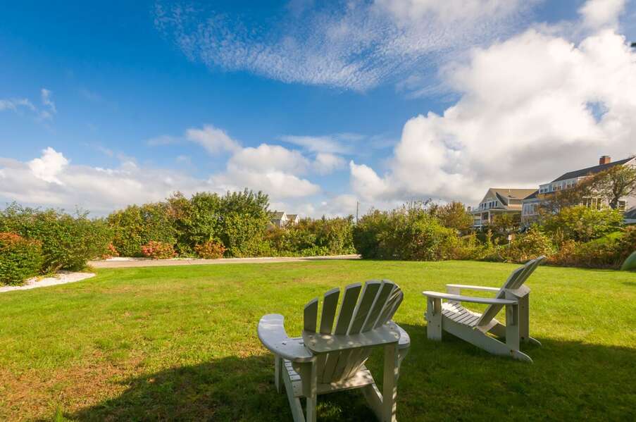 Large yard overlooking Cape Cod Bay