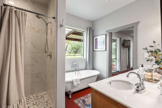 Master Bathroom with Dual Sinks, Large Soaking Tub and A Separate Shower