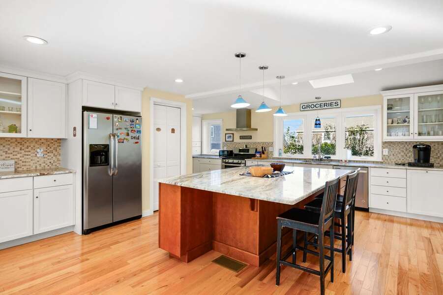 Large kitchen with island seating