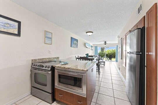 Open fully equipped kitchen