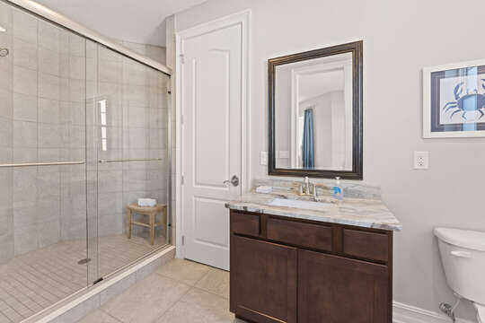 Guest bathroom with a walk-in shower