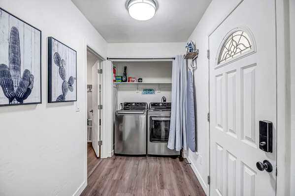 Laundry Space with Full Size Washer and Dryer