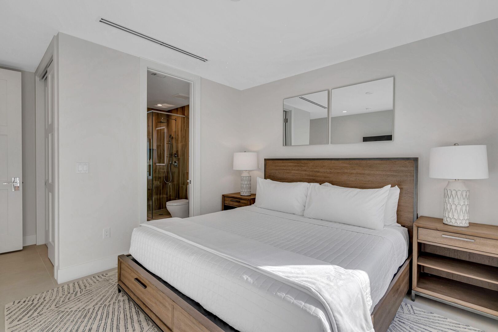 Bedroom Six is located on the first floor, features a king size bed and a jack-and-jill bathroom with bedroom four.