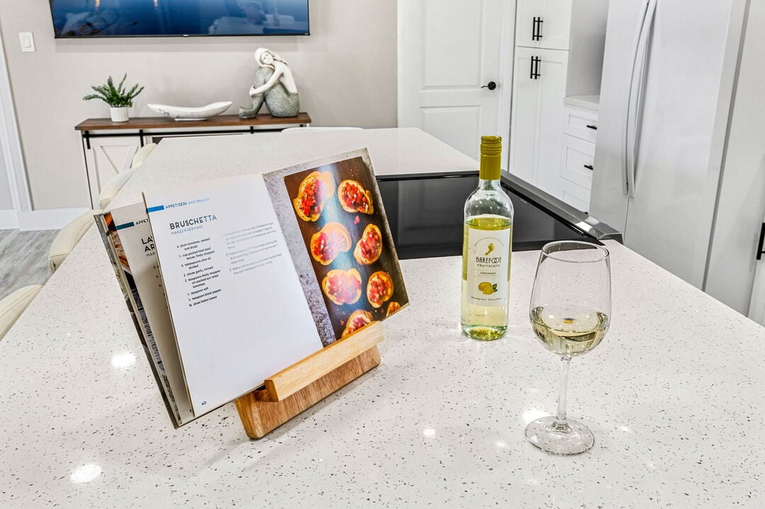 Enjoy a glass of wine while cooking your favorite recipes