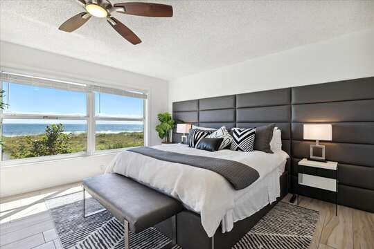 Wake up to the sunrise everyday in your master bedroom with king bed
