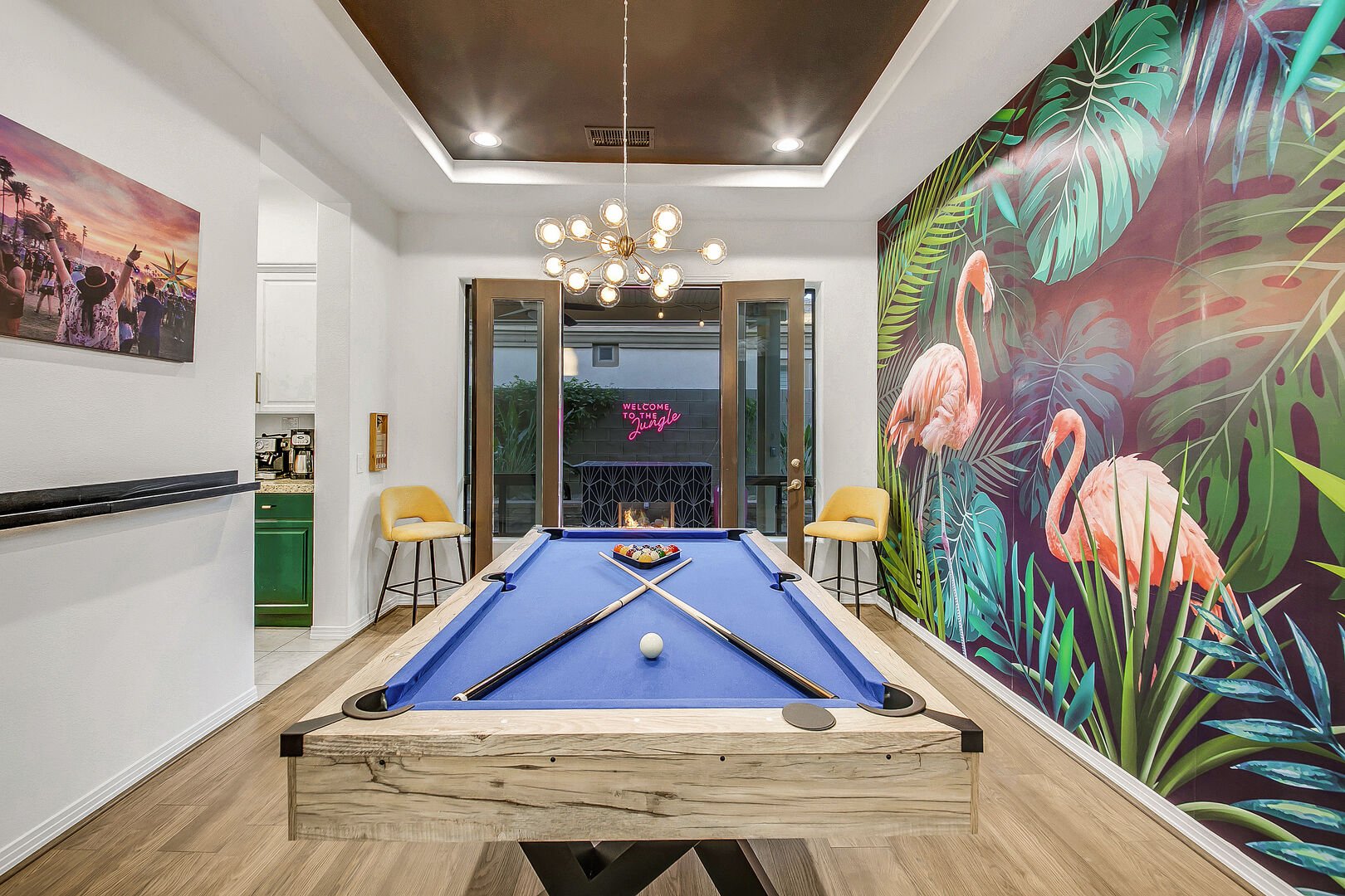 Step into the great game-room and challenge your friends at a game of pool.