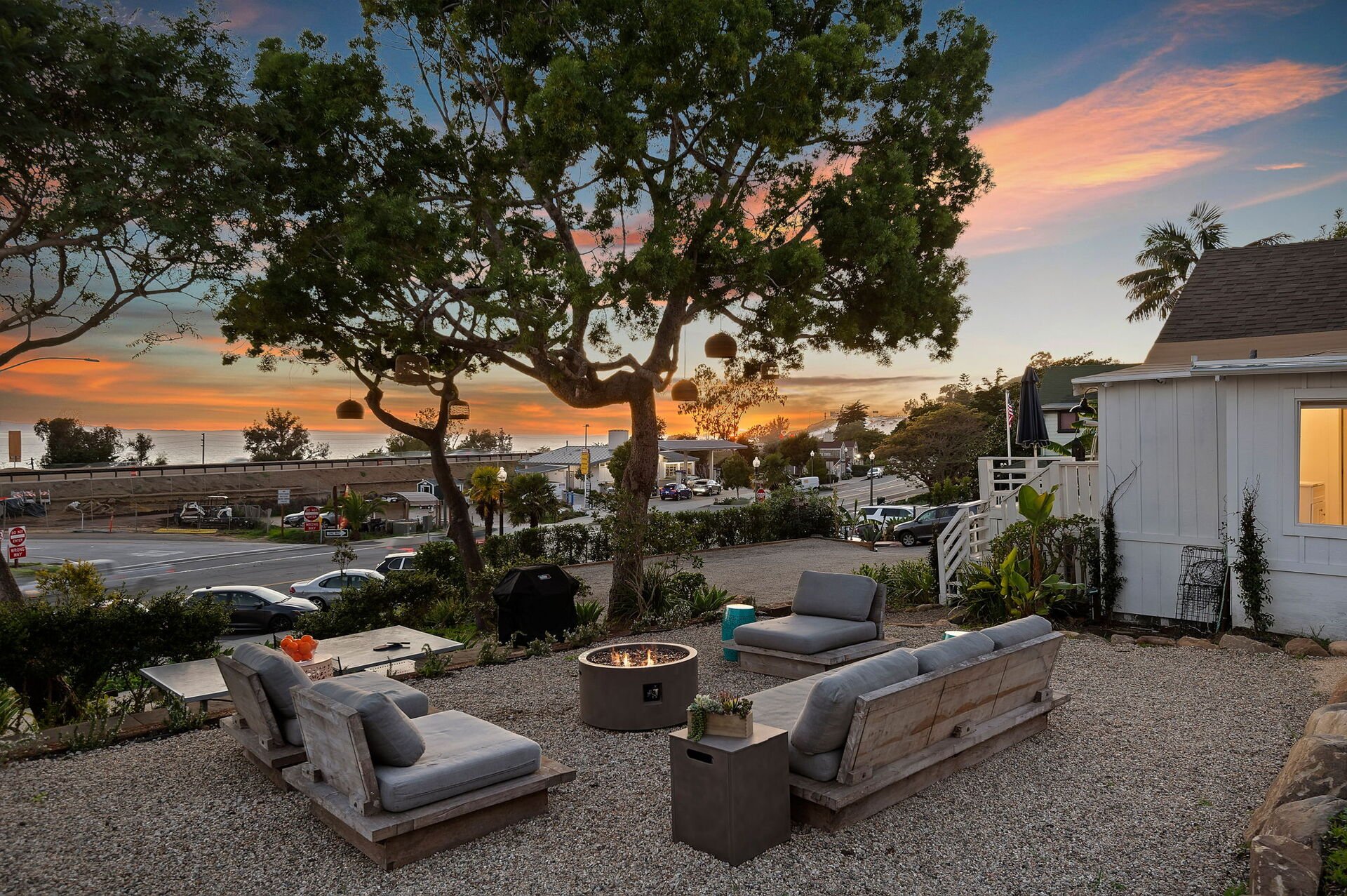 Cuddle up around the fire pit and enjoy the sunset.