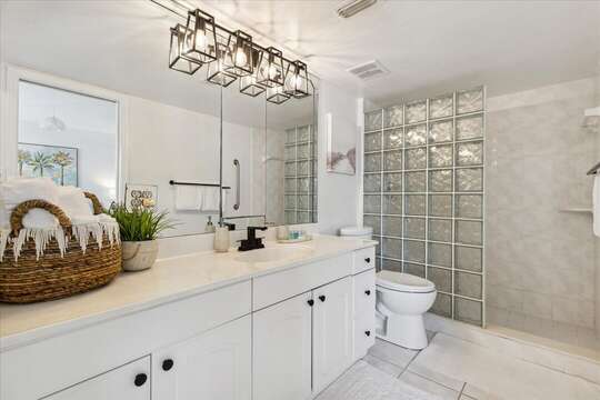 Master bathroom with stand alone shower