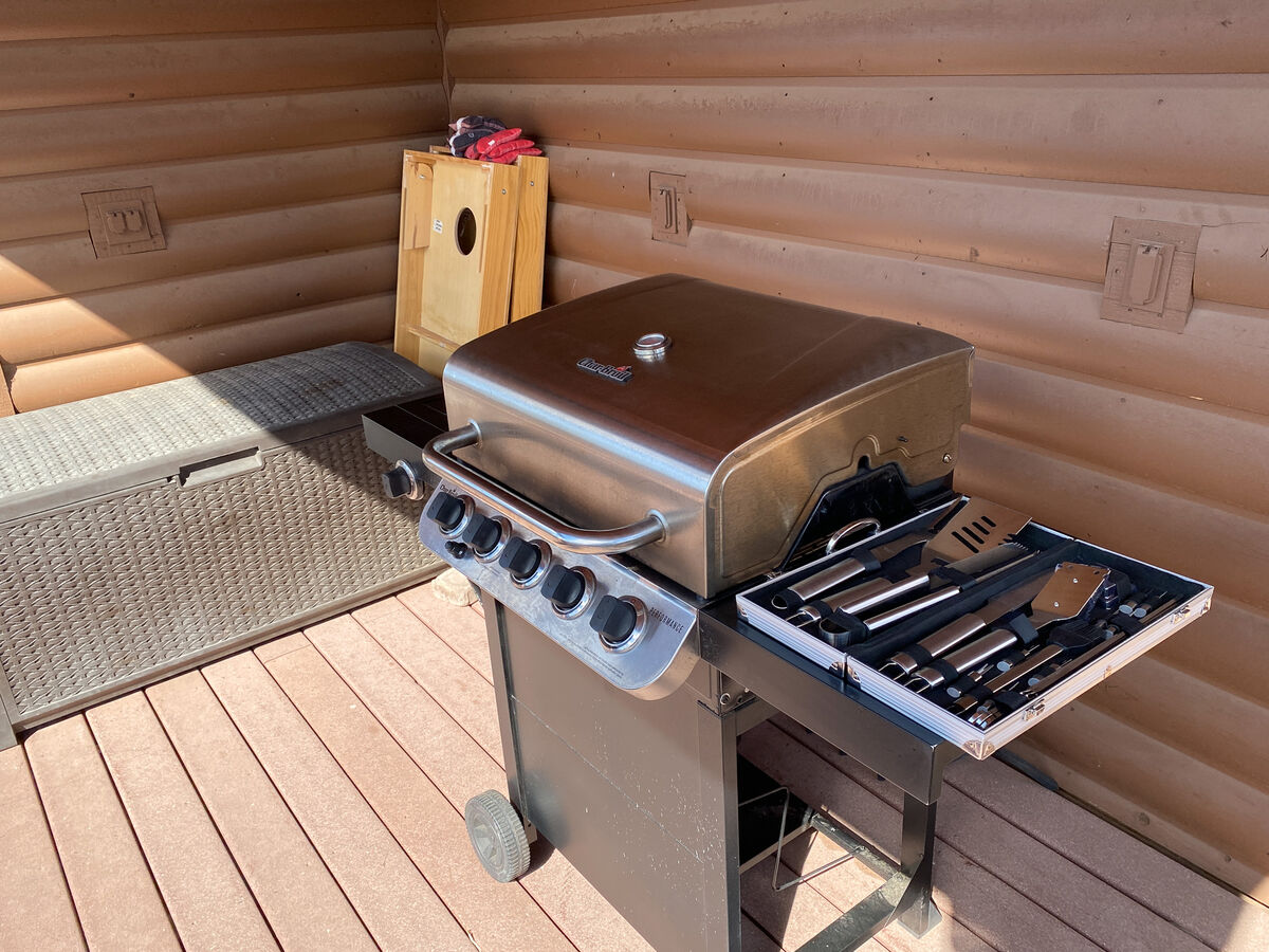 Propane bbq grill and tools provided