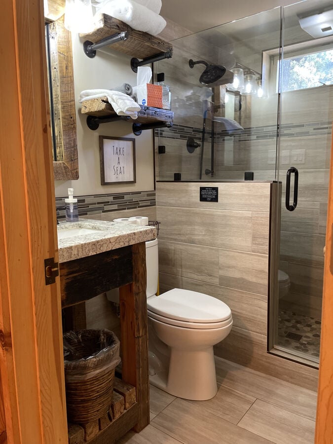 Main Level Bathroom with walk-in shower