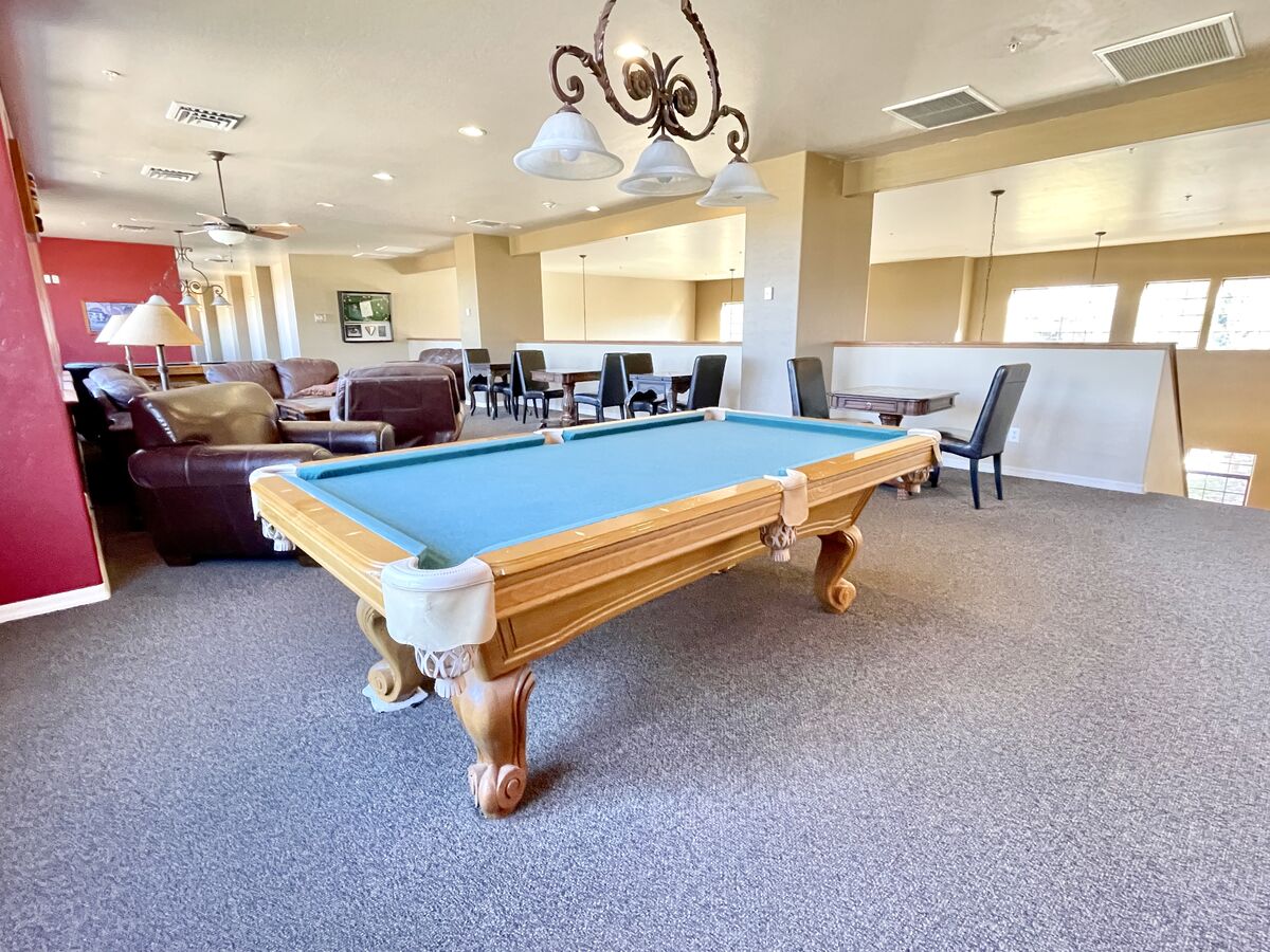 Pool tables in the club house for guest use!