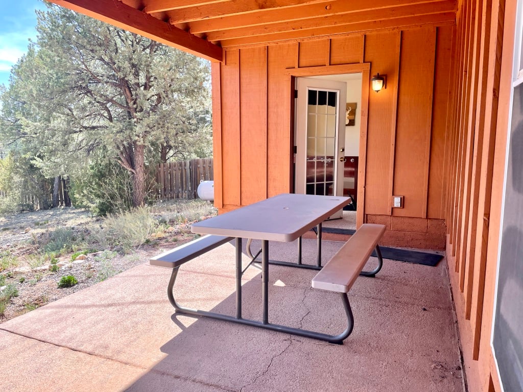 Picnic Table under Deck