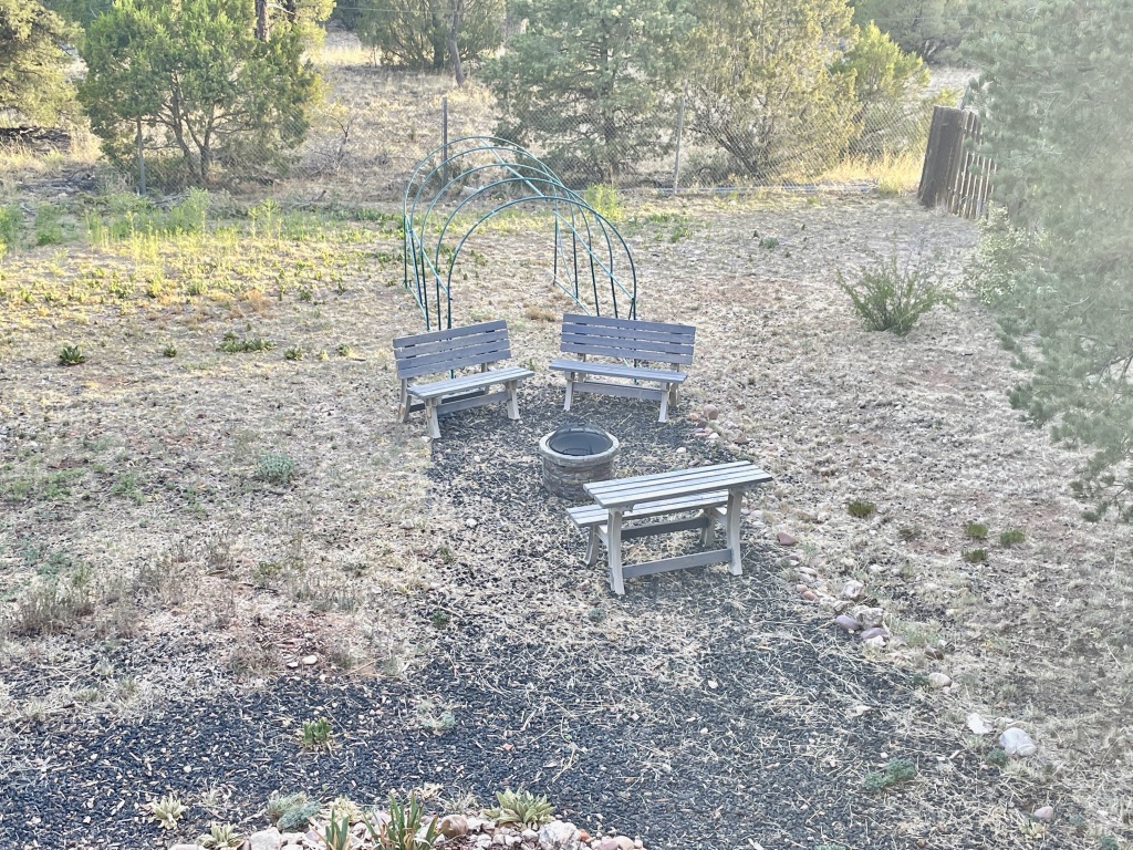 Fire pit area, only if fires are permitted! Don't forget to call our local BURN line for more details.