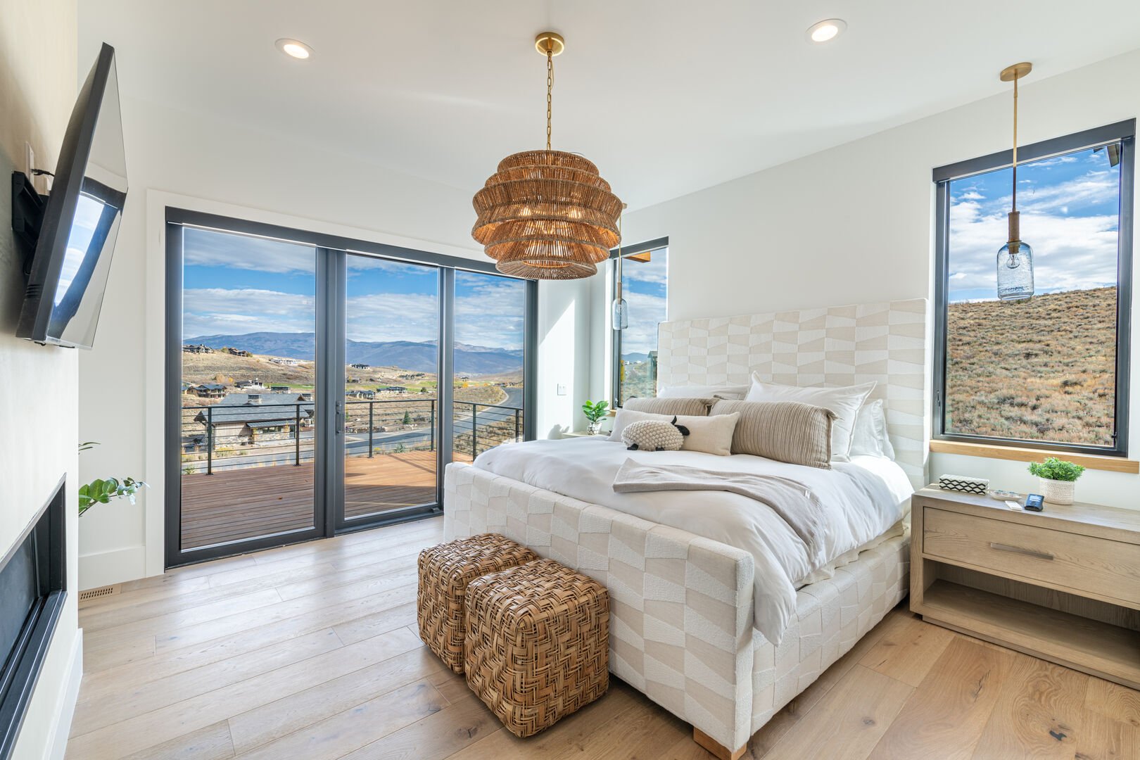 Master bedroom with stunning views.
