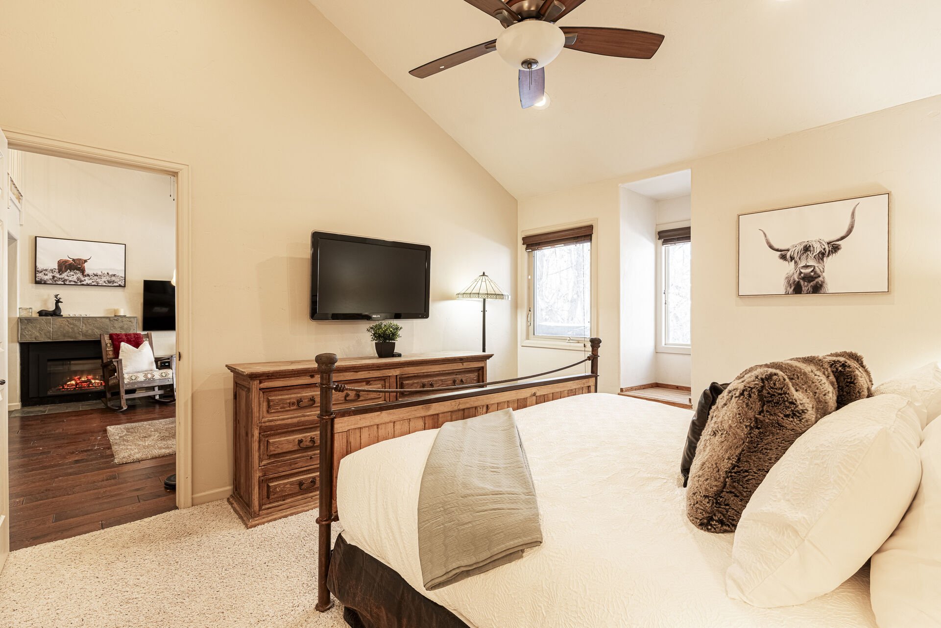 Master Bedroom with King Bed, and Smart TV