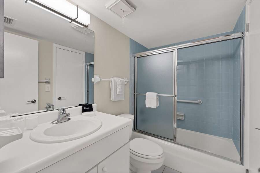 The Guest Bathroom Has A Shower/Tub Combo