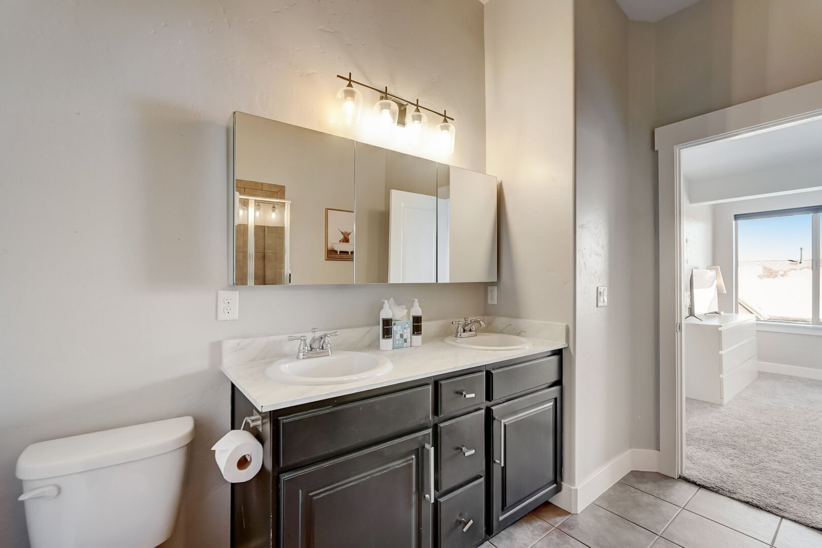 Primary Bathroom with Soaking Tub & Walk-In Shower (Top Level)