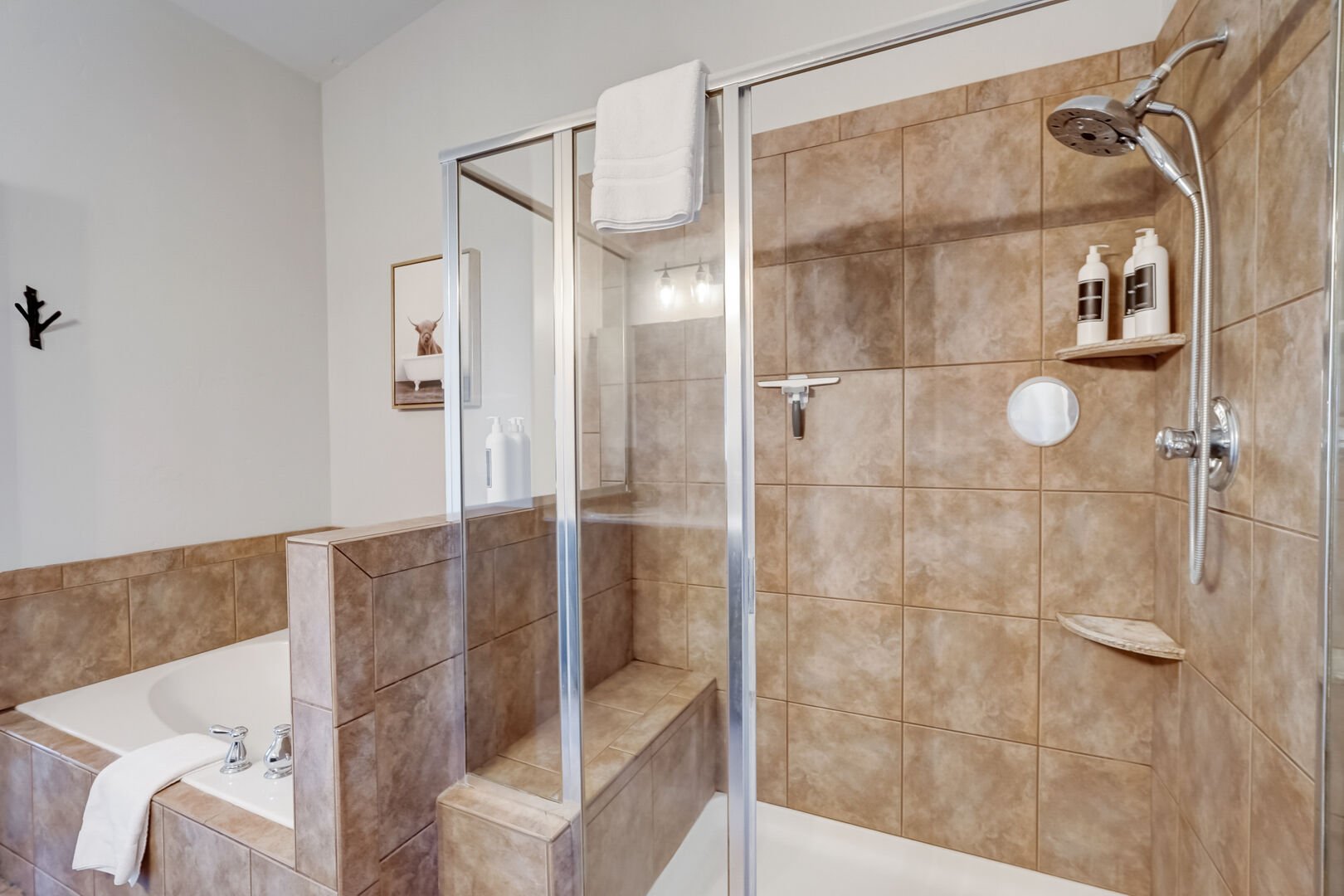 Primary Bathroom with Soaking Tub & Walk-In Shower (Top Level)