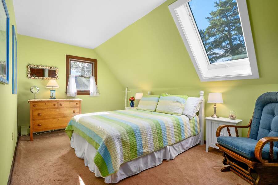 Bedroom #2 offers a Queen bed with ample space and comfortable seating- 33 Heritage Drive South Orleans Cape Cod- Sea Saw Saucy- New England Vacation Rentals
