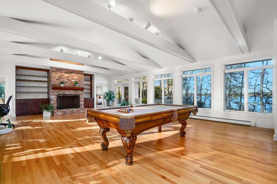 Family room and pool table at 67 Redwood Circle Mashpee-  Cape On The Lake -NEVR