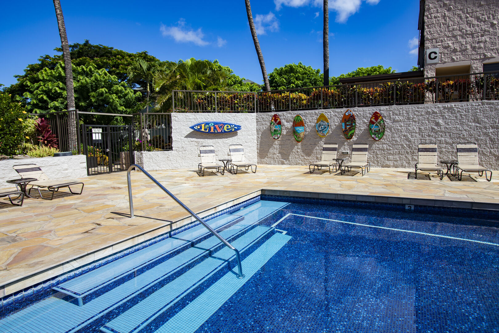Have a dip in the swimming pool area!