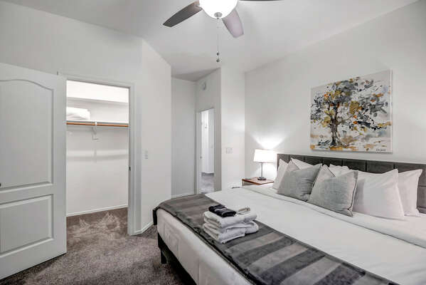 Bedroom 3 (Upper Level) with Queen Bed and Smart TV