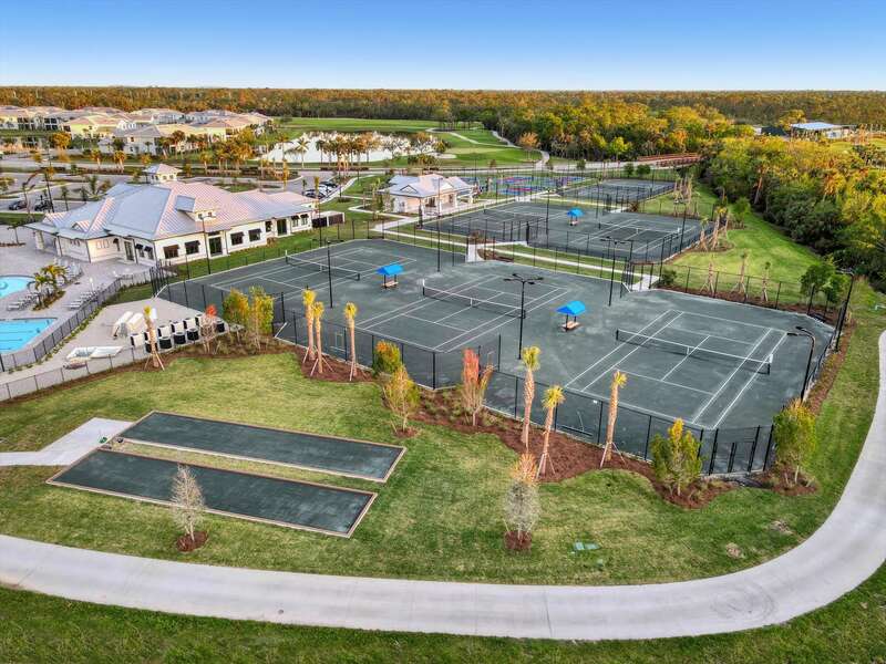 Tennis and pickleball courts at the clubhouse