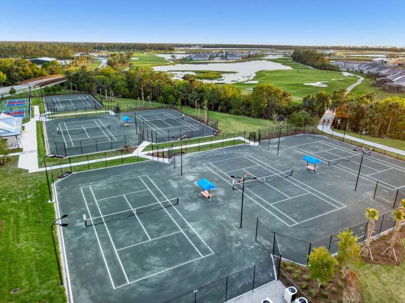 Tennis and pickleball courts at the clubhouse