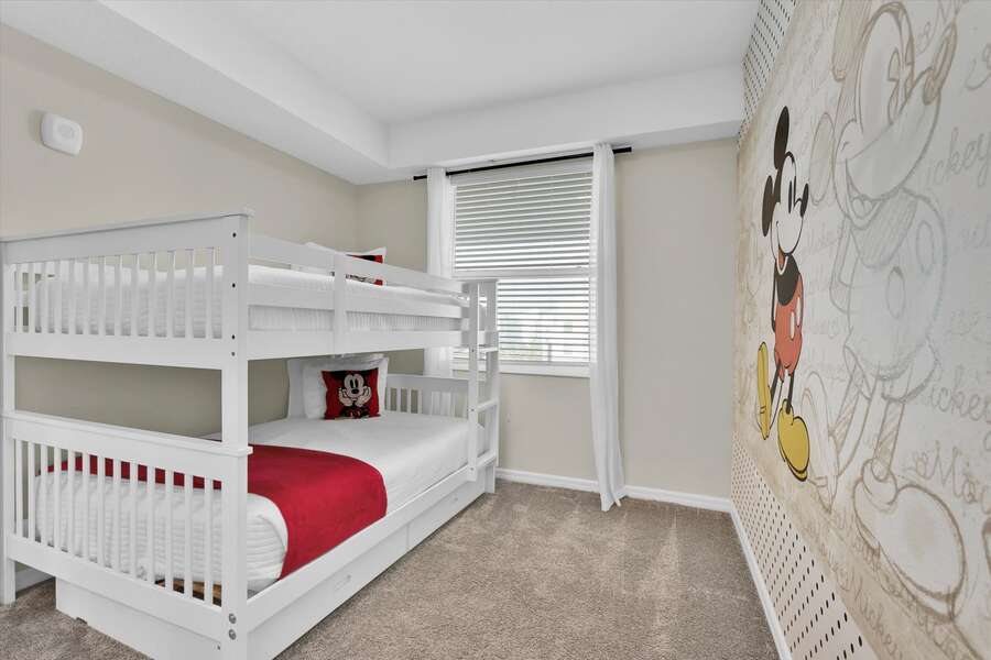 Double/Double Bunk + Twin Trundle Bedroom 2
Mickey Theme
NO TV