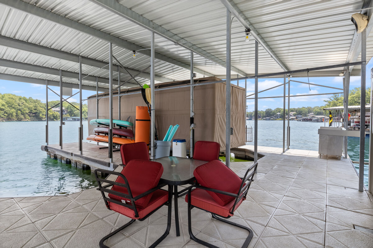 Experience nature's beauty up close with our dock seating providing a front-row view of the lake.