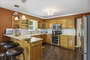 Ample kitchen space perfect for cooking.