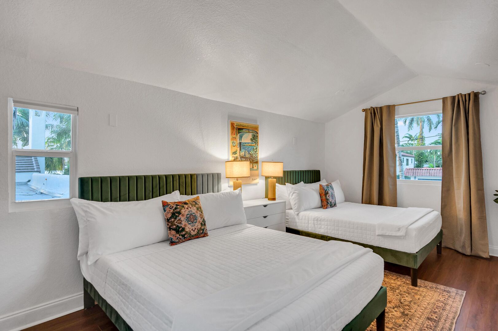 Bedroom six is located on the second floor accessible by the staircase in pool table lounge.