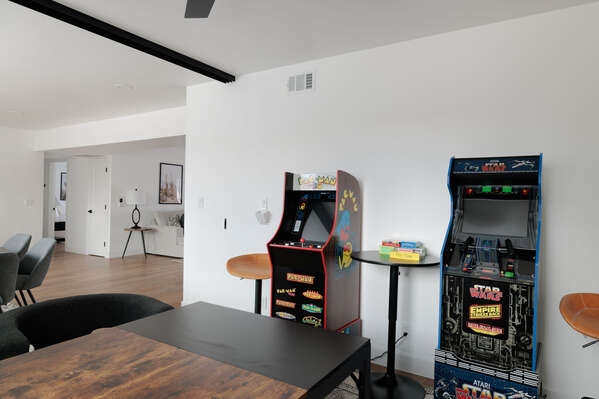 Two awesome arcade consoles and games for all to enjoy.