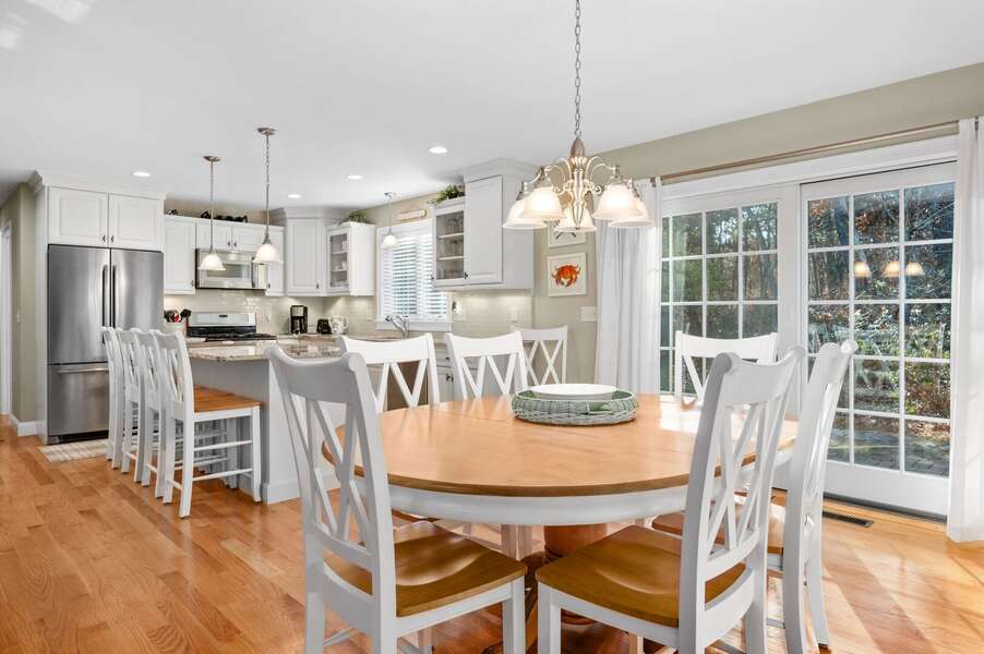 Dining space adjacent to the kitchen keeps the cook connected to everyone -195 Long Pond Drive Harwich - Cape Cod - Cape Time - NEVR
