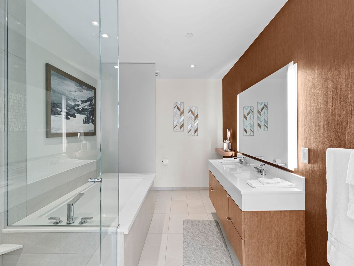 Primary Bathroom with Soaking Tub and Walk-In Shower