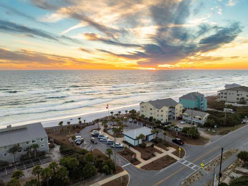 0.3 miles away (2 min drive, 7 min walk) is Dune Allen Region Beach Access with restrooms, parking, & seasonal lifeguards. Golf cart can be driven to the beach.