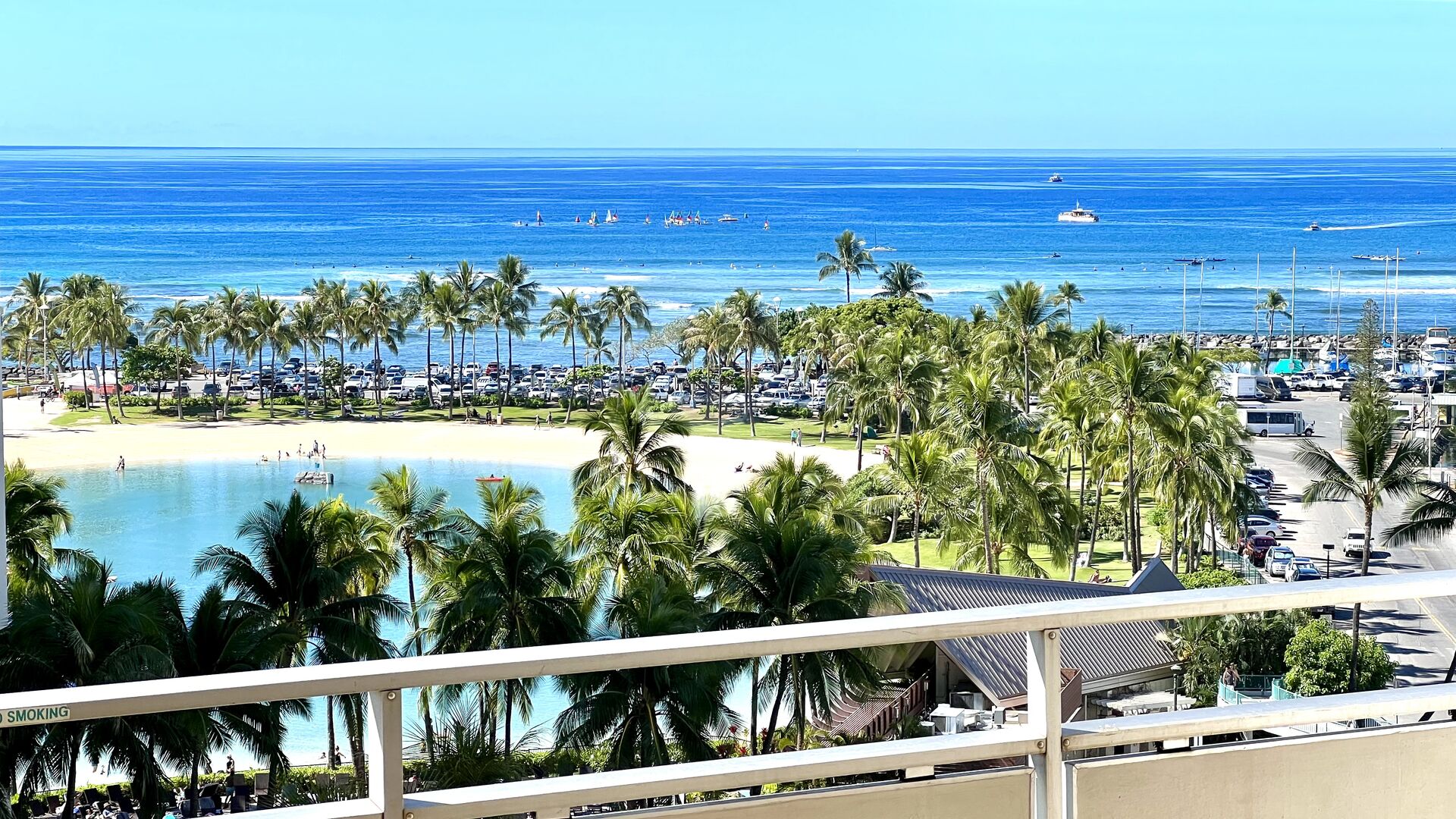 Beautiful lagoon and ocean view from your private lanai balcony.