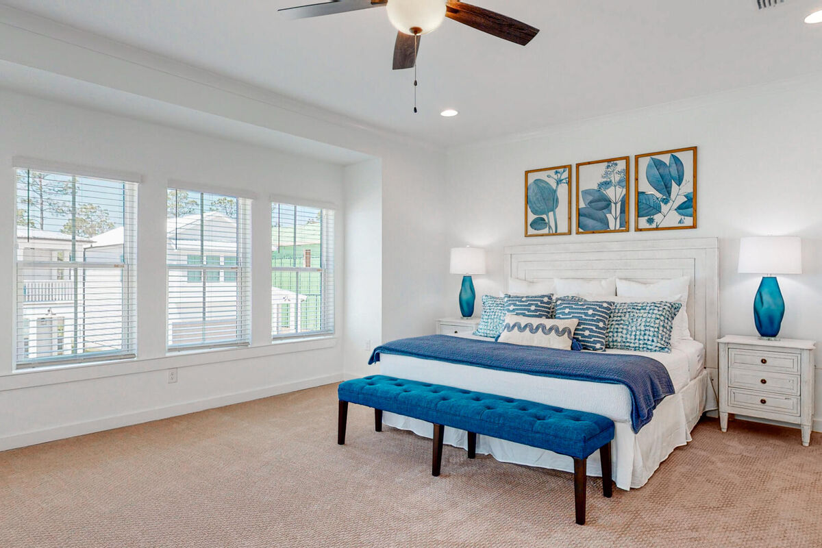 Spacious Master Bedroom featuring a comfortable king size bed