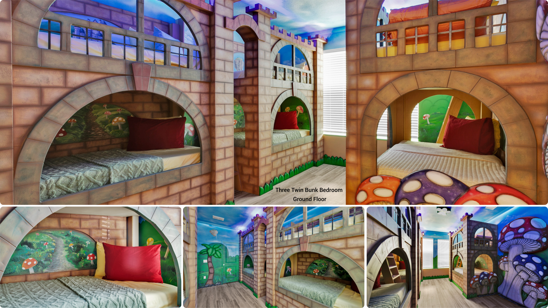 Three Twin/Twin Bunks Bedroom 3-Super Mario
Downstairs
No TV